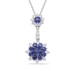 White Gold Sapphire & Diamond Pendant White Gold Sapphire & Diamond Pendant