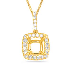 Diamond Pendant For 4.4mm Cushion
