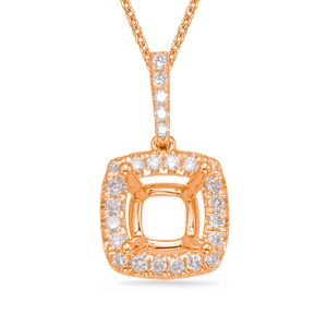 Diamond Pendant For 7.0mm Cushion