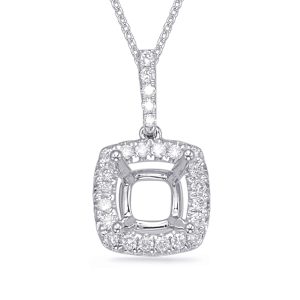 Diamond Pendant For 7.0mm Cushion