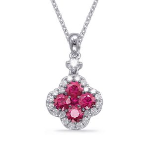 White Gold Ruby & Diamond Pendant White Gold Ruby & Diamond Pendant