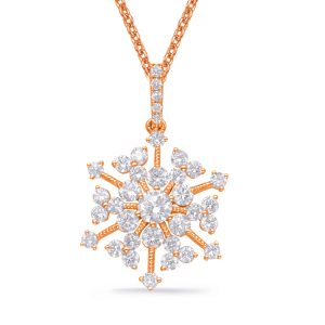 Rose Gold Snowflake Diamond Pendant Rose Gold Snowflake Diamond Pendant