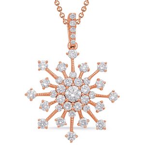 Rose Gold Snowflake Diamond Pendant Rose Gold Snowflake Diamond Pendant