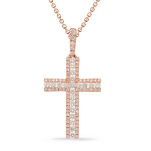 Rose Gold Diamond Cross Pendant Rose Gold Diamond Cross Pendant
