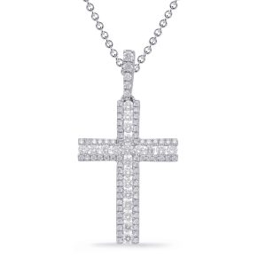 White Gold Diamond Cross Pendant White Gold Diamond Cross Pendant
