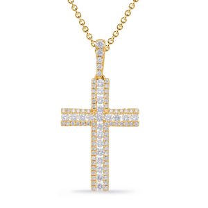 Yellow Gold Diamond Cross Pendant Yellow Gold Diamond Cross Pendant
