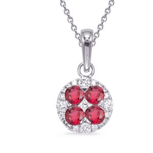 White Gold Ruby & Diamond Pendant White Gold Ruby & Diamond Pendant