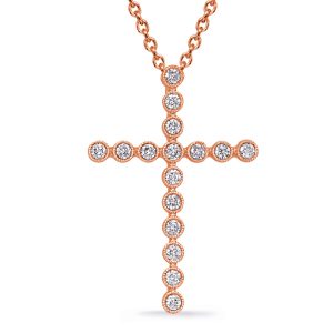 Rose Gold Diamond Cross Pendant Rose Gold Diamond Cross Pendant