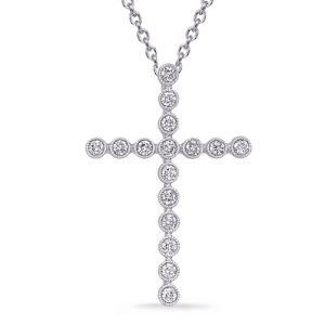 White Gold Diamond Cross Pendant White Gold Diamond Cross Pendant