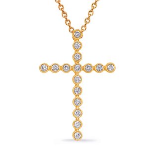 Yellow Gold Diamond Cross Pendant Yellow Gold Diamond Cross Pendant