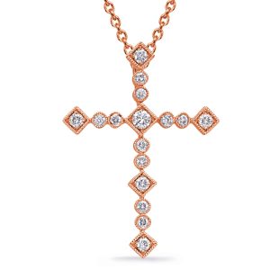 Rose Gold Diamond Cross Pendant Rose Gold Diamond Cross Pendant