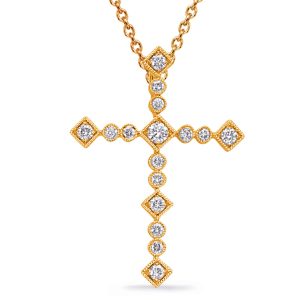 Yellow Gold Diamond Cross Pendant Yellow Gold Diamond Cross Pendant