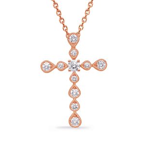 Rose Gold Diamond Cross Pendant Rose Gold Diamond Cross Pendant