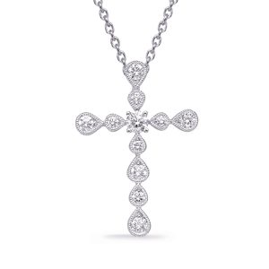 White Gold Diamond Cross Pendant White Gold Diamond Cross Pendant