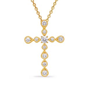 Yellow Gold Diamond Cross Pendant Yellow Gold Diamond Cross Pendant