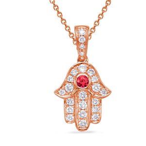 Rose Gold Diamond & Ruby Pendant Rose Gold Diamond & Ruby Pendant