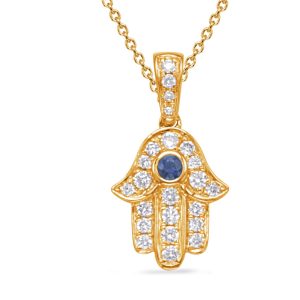 Yellow Gold Diamond & Sapphire Pendant Yellow Gold Diamond & Sapphire Pendant