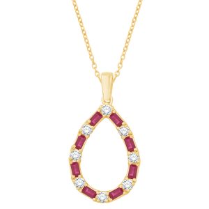 Yellow Gold Diamond & Ruby Pendant Yellow Gold Diamond & Ruby Pendant