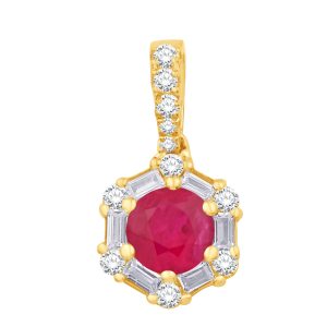 Yellow Gold Diamond & Ruby Pendant Yellow Gold Diamond & Ruby Pendant